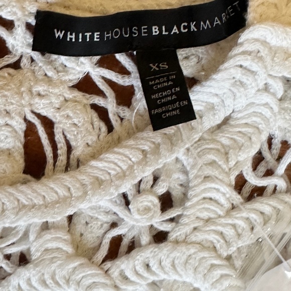 WHITE HOUSE BLACK MARKET CROCHET SLEEVELESS TANK TOP:NWT SOFT WHITE  XS - Picture 7 of 14